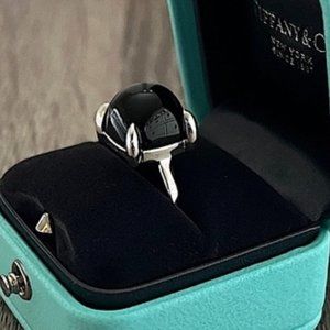 Tiffany & Co. Onyx Ring by designer Paloma Picasso Sugar Stacks Collection